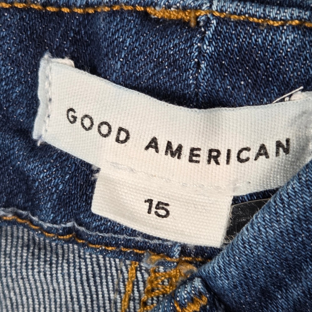 Good American Good Legs Flare Jeans Size 15 Blue High Rise‎ Stretch GLF270T - Picture 3 of 8